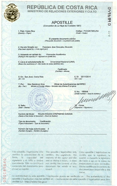 Apostilla Costa RIca Apostilla Costa RIca